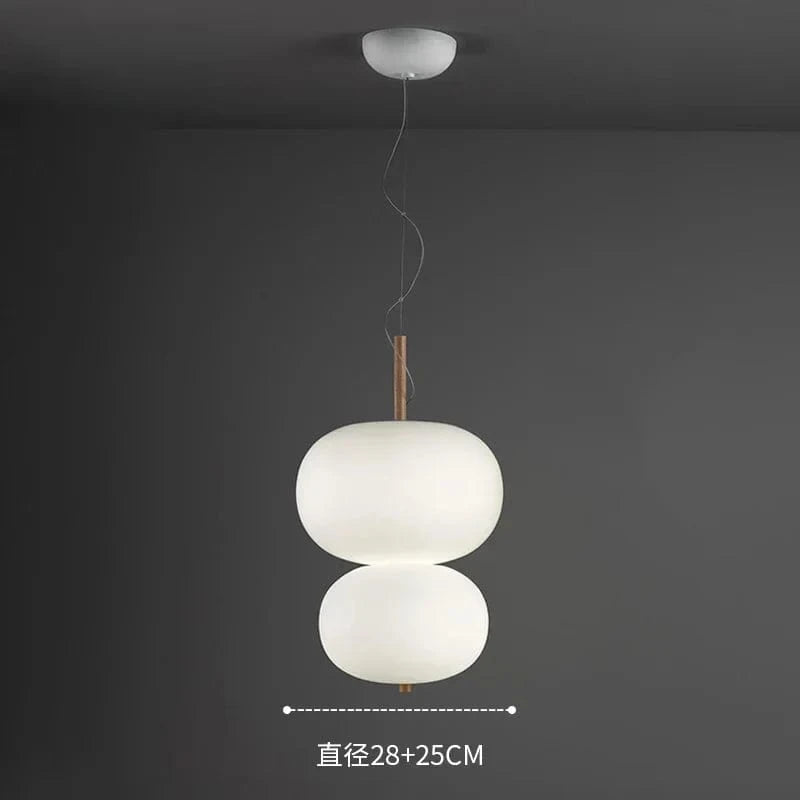 Lustre Nordique en Verre avec Suspension LED - Idéal pour une Décoration Tendance | Marco Lucetti Double couche3 / Blanc chaud