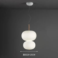 Lustre Nordique en Verre avec Suspension LED - Idéal pour une Décoration Tendance | Marco Lucetti Double couche3 / Blanc chaud