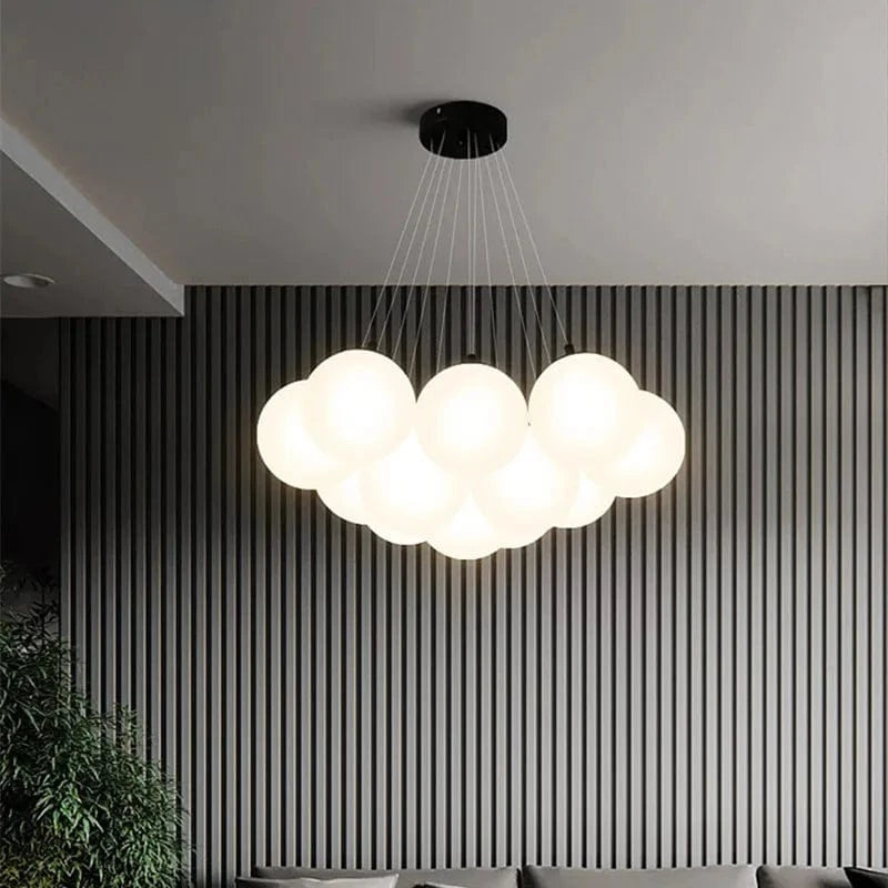 Lustre nordique en verre avec suspension LED pour une décoration maison moderne | Marco Lucetti