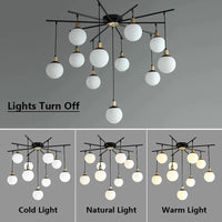 Lustre Nordique en Verre Dépoli SANDYHA Soffitto - Suspension de Style Moderne pour Salon Moléculaire | Marco Lucetti