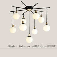 Lustre Nordique en Verre Dépoli SANDYHA Soffitto - Suspension de Style Moderne pour Salon Moléculaire | Marco Lucetti 9 boules de verre / Lumière chaude