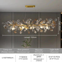 Lustre Nordique en Verre Émaillé : Suspension Luxueuse pour Hôtel, Salon et Chambre | Marco Lucetti Longue 150 cm / 3 changements de couleurs