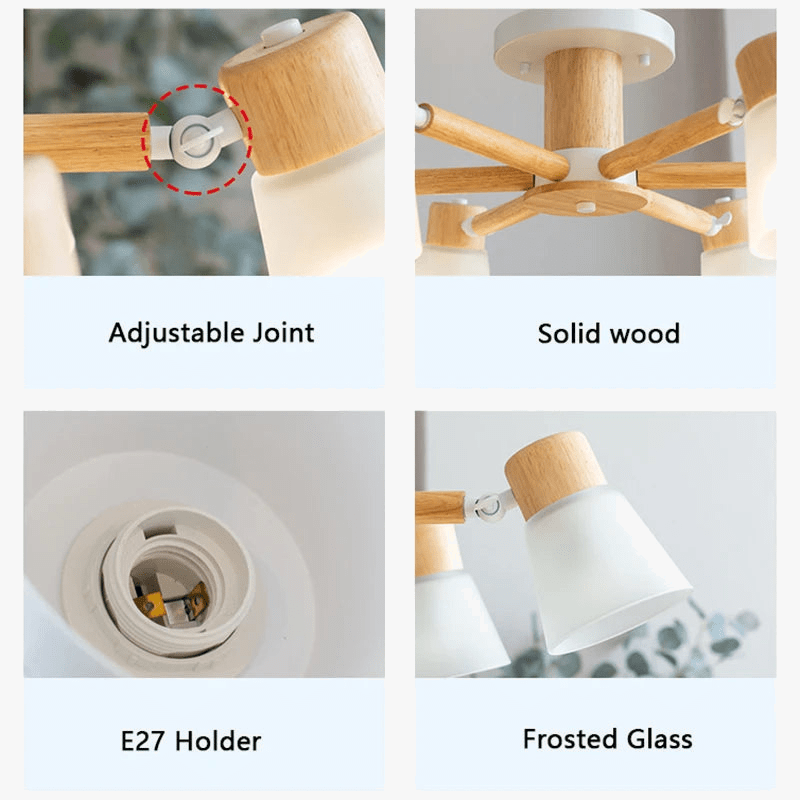 Lustre Nordique en Verre et Bois - Collection Scandinave | Marco Lucetti