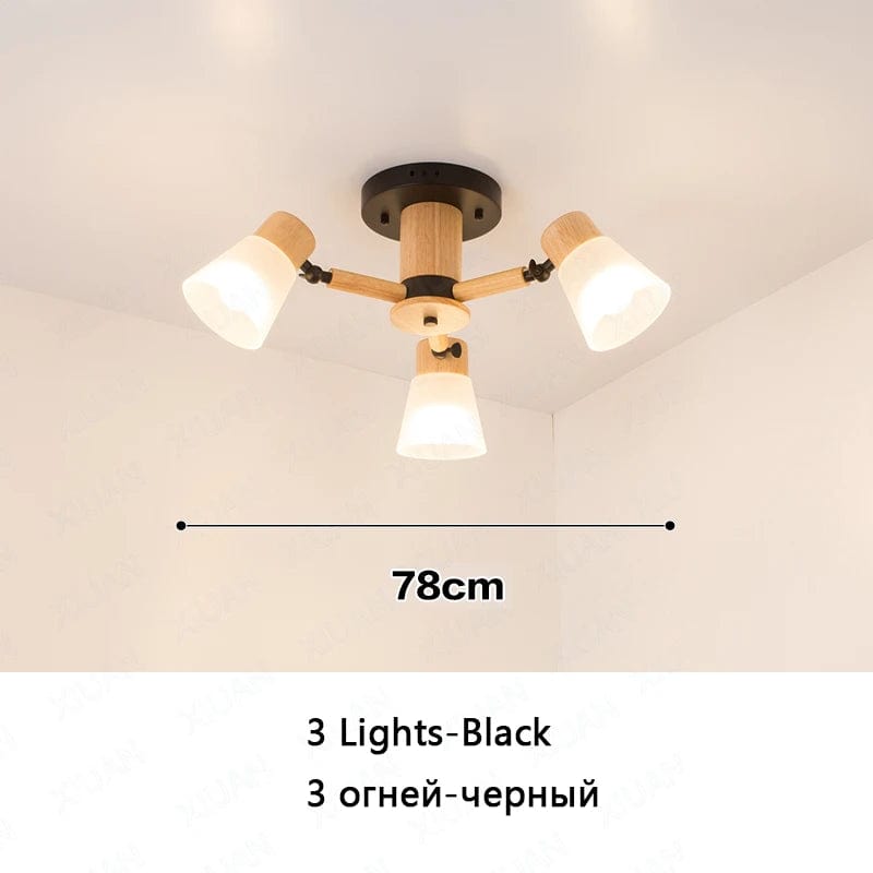 Lustre nordique en verre et bois - Élégance scandinave | Marco Lucetti