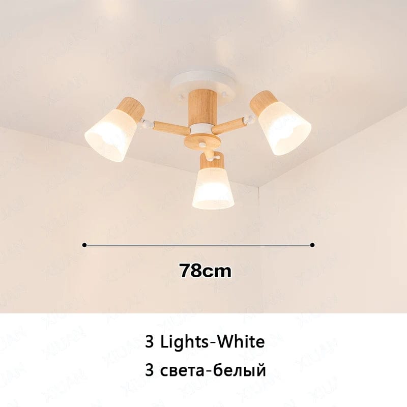 Lustre nordique en verre et bois - Élégance scandinave | Marco Lucetti