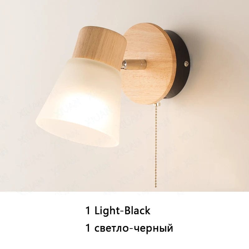 Lustre nordique en verre et bois - Élégance scandinave | Marco Lucetti