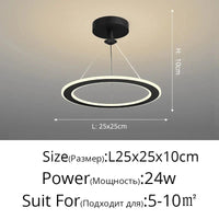 Lustre Nordique Épuré pour Balcon Bar Restaurant LED | Marco Lucetti Noir style B / Blanc chaud