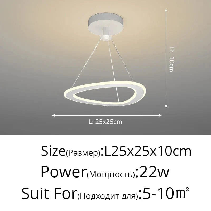 Lustre Nordique Épuré pour Balcon Bar Restaurant LED | Marco Lucetti Style blanc D / Blanc chaud