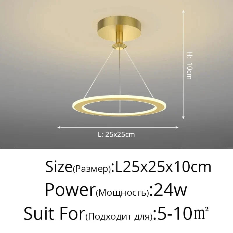 Lustre Nordique Épuré pour Balcon Bar Restaurant LED | Marco Lucetti Style doré B / Blanc chaud