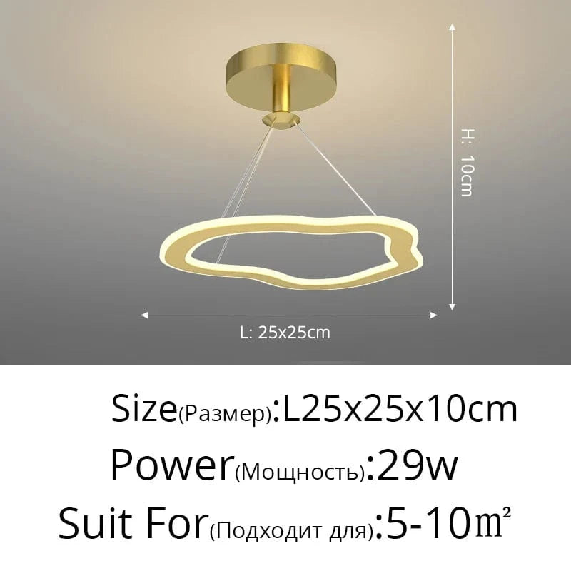 Lustre Nordique Épuré pour Balcon Bar Restaurant LED | Marco Lucetti Style doré C / Blanc chaud