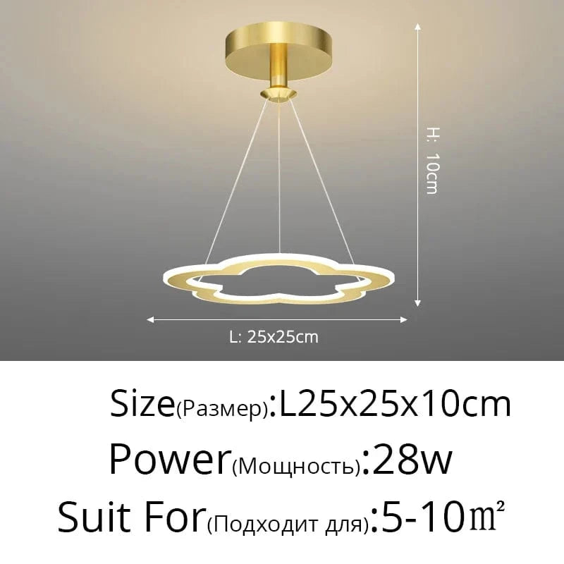 Lustre Nordique Épuré pour Balcon Bar Restaurant LED | Marco Lucetti Style doré E / Blanc chaud