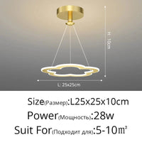 Lustre Nordique Épuré pour Balcon Bar Restaurant LED | Marco Lucetti Style doré E / Blanc chaud