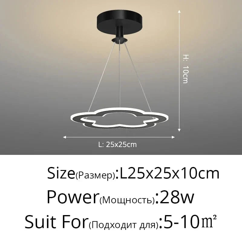 Lustre Nordique Épuré pour Balcon Bar Restaurant LED | Marco Lucetti Style noir E / Blanc chaud