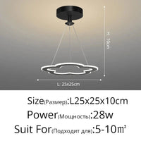 Lustre Nordique Épuré pour Balcon Bar Restaurant LED | Marco Lucetti Style noir E / Blanc chaud