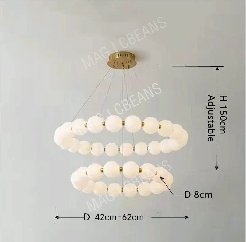 Lustre nordique "Haricot Enchanté" | Marco Lucetti 42-62cm / Lumière blanche