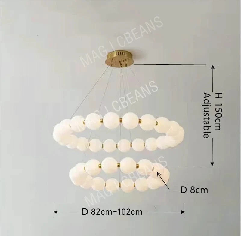 Lustre nordique "Haricot Enchanté" | Marco Lucetti 82-102cm / Lumière blanche