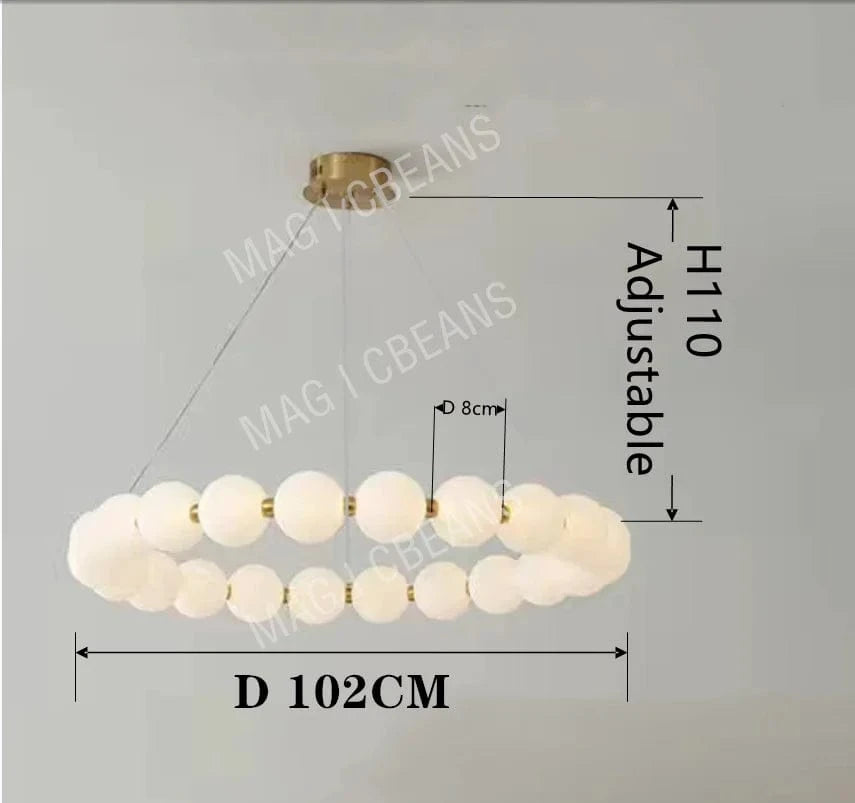 Lustre nordique "Haricot Enchanté" | Marco Lucetti P 102cm / Lumière blanche