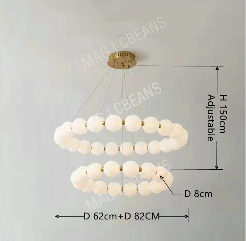 Lustre nordique "Haricot Enchanté" | Marco Lucetti P 62-82cm / Lumière blanche