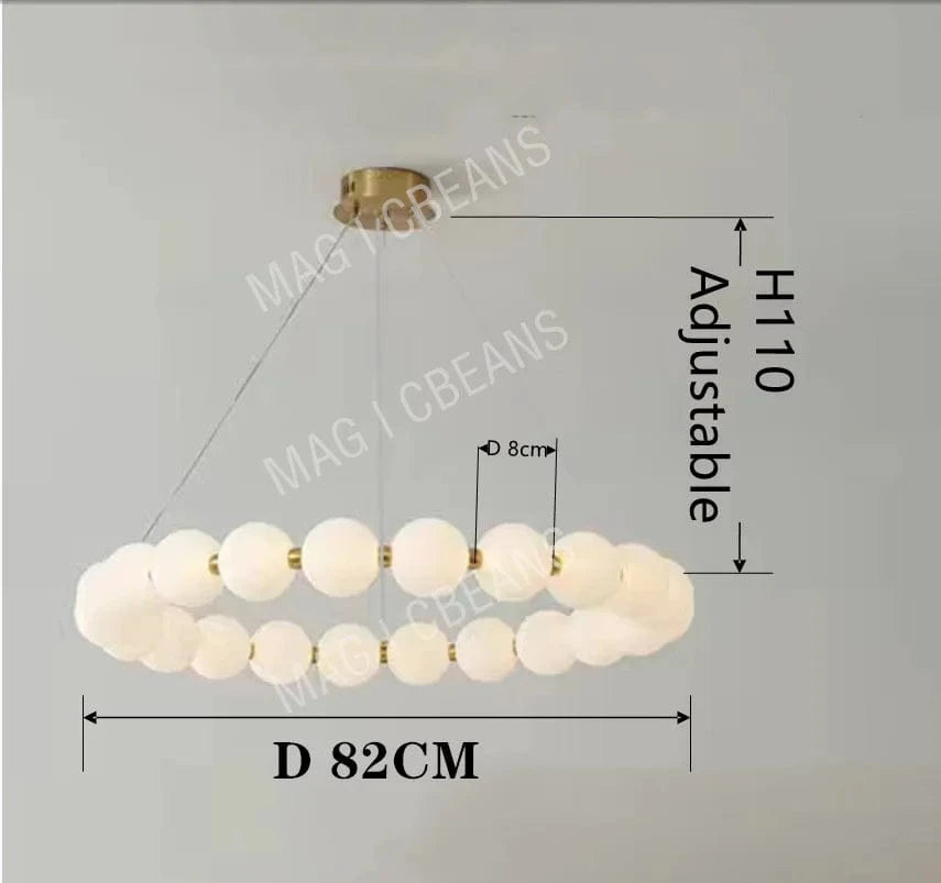 Lustre nordique "Haricot Enchanté" | Marco Lucetti P 82cm / Lumière blanche