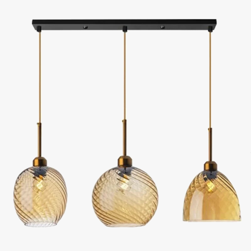 Suspension Nordique en Verre Fumé pour Éclairage Intérieur