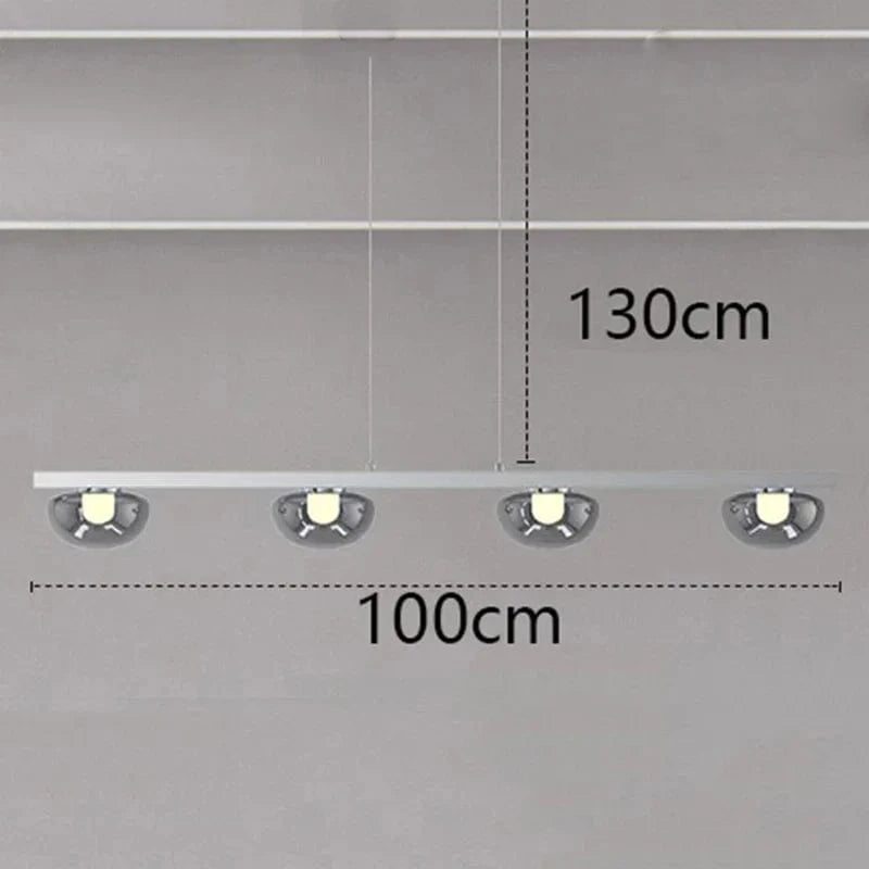 Lustre nordique : lampes suspendues pour un éclairage intérieur de qualité | Marco Lucetti 4 têtes argent / Blanc froid