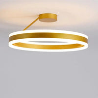 Lustre nordique LED anneau réglable pour suspension lumineuse décoratif. | Marco Lucetti Double lueur dorée / 60 cm / Intensité variable