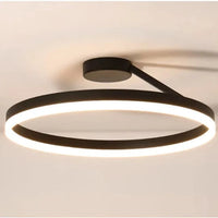 Lustre nordique LED anneau réglable pour suspension lumineuse décoratif. | Marco Lucetti Lueur unique noire / 40 cm / Intensité variable