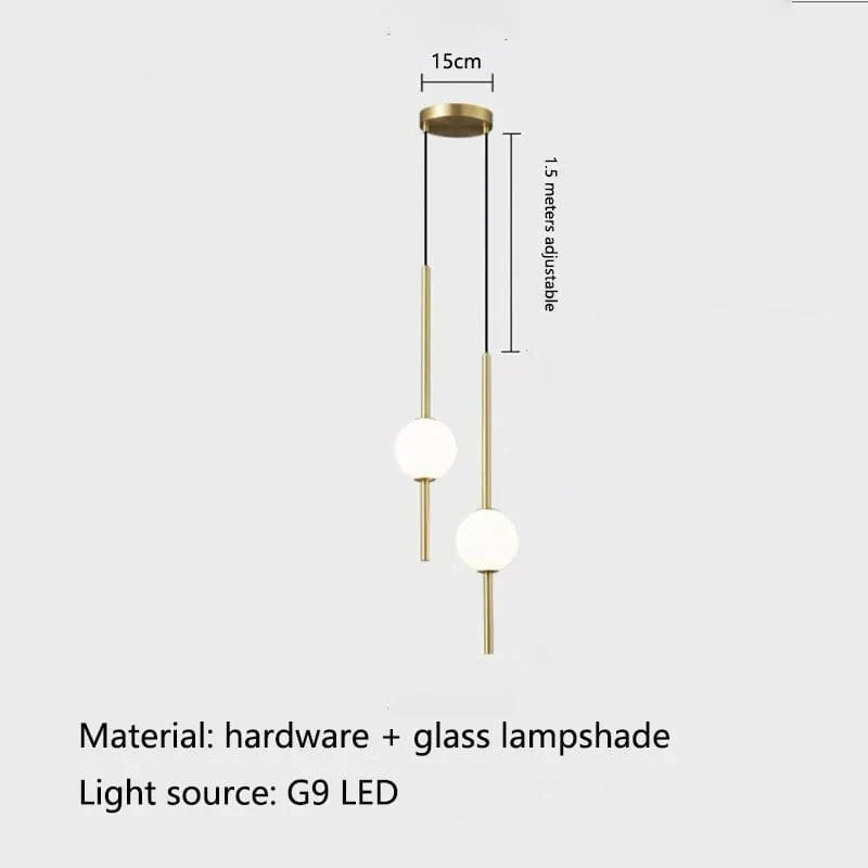 Lustre Nordique LED en Boule de Verre pour Chambre ou Restaurant | Marco Lucetti