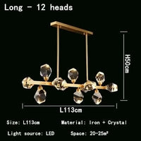 Lustre Nordique LED en Cristal pour Décoration Intérieure - Élégance Scandinave | Marco Lucetti 12 têtes-L113cm