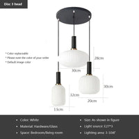 Lustre Nordique LED en Verre Suspendu pour Restaurant - Design Épuré | Marco Lucetti 3 têtes blanches / Tête noire / Blanc chaud