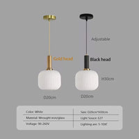 Lustre Nordique LED en Verre Suspendu pour Restaurant - Design Épuré | Marco Lucetti Blanc-20 / Tête noire / Pas d&#39;ampoule