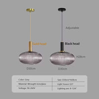 Lustre Nordique LED en Verre Suspendu pour Restaurant - Design Épuré | Marco Lucetti Gris fumée-30 / Tête noire / Blanc chaud