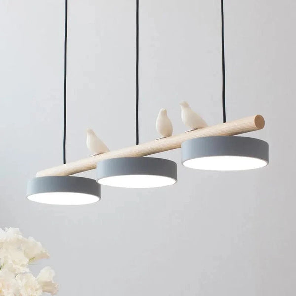 Lustre nordique LED minimaliste - Décoration d'oiseau - Macaron en fer - Style scandinave | Marco Lucetti