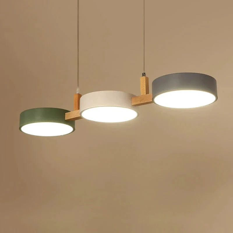 Lustre Nordique LED Moderne en Bois et Métal | Élégance Scandinave | Marco Lucetti