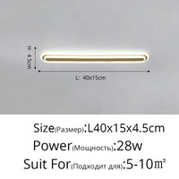 Lustre Nordique LED Moderne Minimaliste - Ligne Lumineuse pour Allée et Balcon | Marco Lucetti