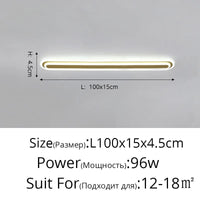 Lustre Nordique LED Moderne Minimaliste - Ligne Lumineuse pour Allée et Balcon | Marco Lucetti