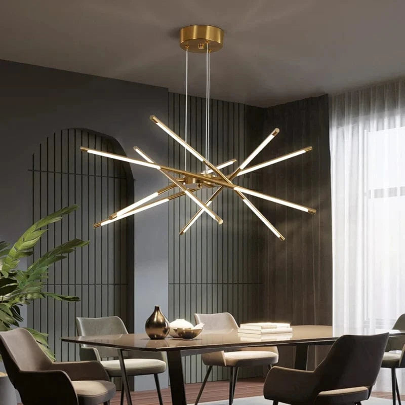 Lustre Nordique LED pour Maison et Loft - Luminaire Suspendu Moderne en Noir et Or | Marco Lucetti