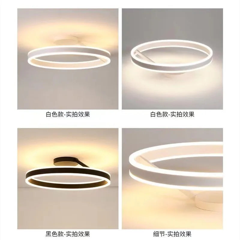 Lustre nordique LED anneau réglable pour suspension lumineuse décoratif.