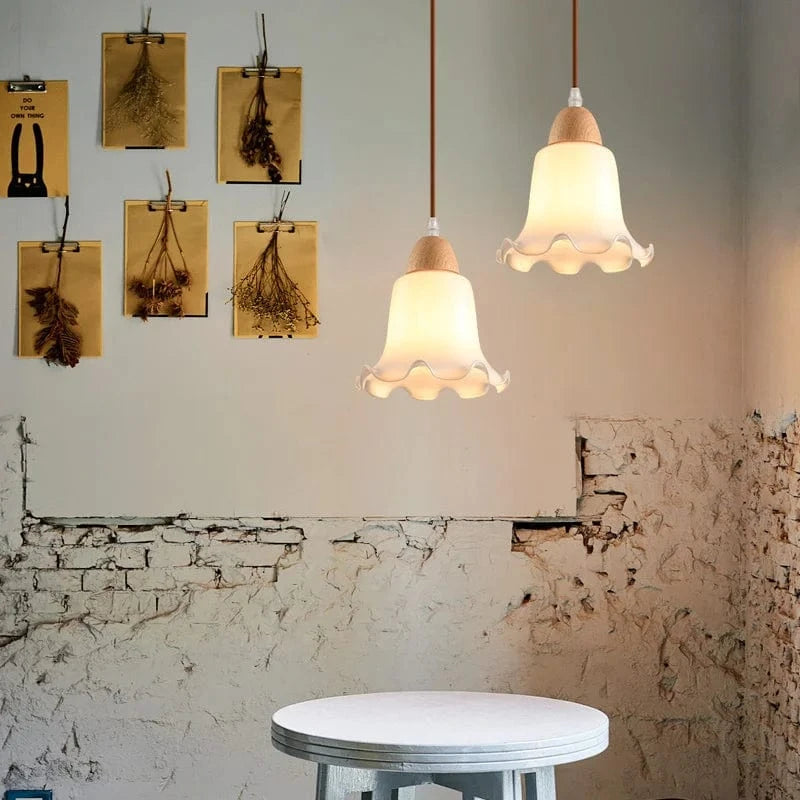 Lustre Nordique LED Suspendu Moderne en Bois et Verre - Collection Scandinave | Marco Lucetti