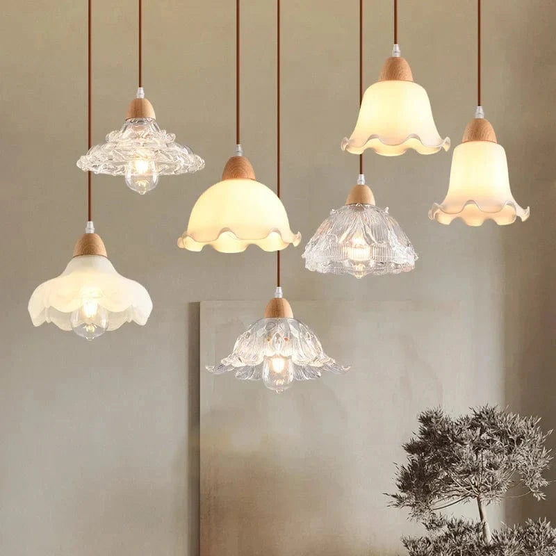 Lustre Nordique LED Suspendu Moderne en Bois et Verre - Collection Scandinave | Marco Lucetti