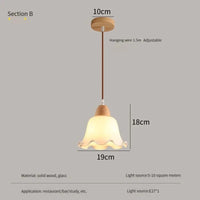 Lustre Nordique LED Suspendu Moderne en Bois et Verre - Collection Scandinave | Marco Lucetti B / 12W (Max100W) / Blanc chaud