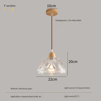 Lustre Nordique LED Suspendu Moderne en Bois et Verre - Collection Scandinave | Marco Lucetti F / 12W (Max100W) / Blanc chaud