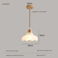 Lustre Nordique LED Suspendu Moderne en Bois et Verre - Collection Scandinave | Marco Lucetti G / 12W (Max100W) / Blanc chaud