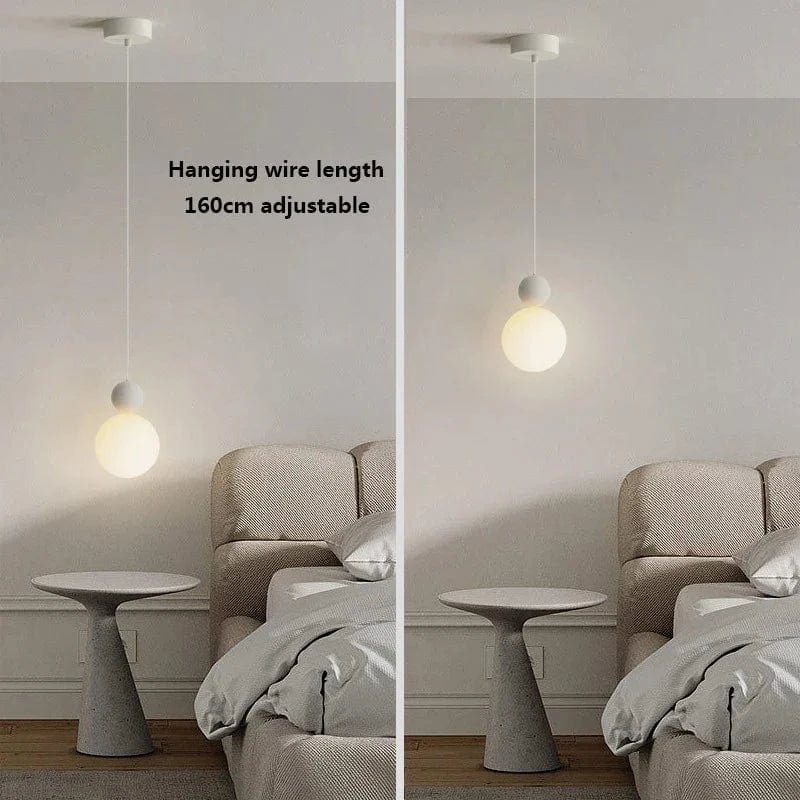 Lustre Nordique LED: Suspension Boule Blanche Lait - Luminaire | Marco Lucetti