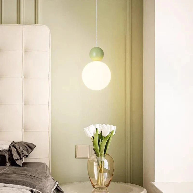 Lustre Nordique LED: Suspension Boule Blanche Lait - Luminaire | Marco Lucetti
