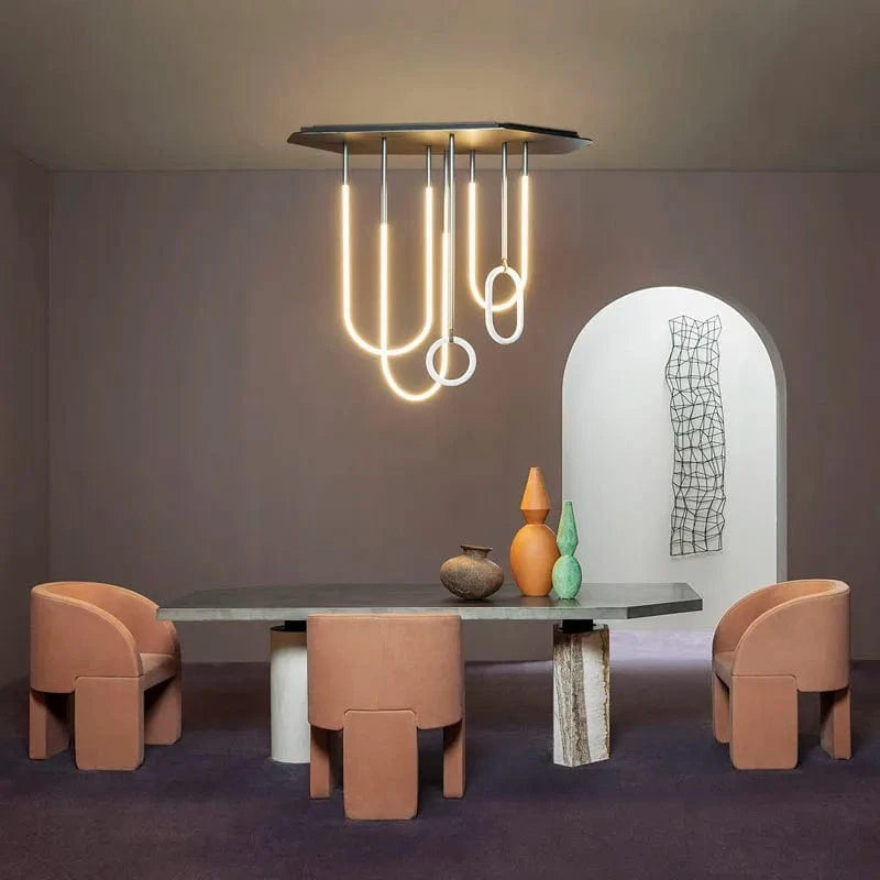 Lustre Nordique Ligne Combinée Lumière Moderne Dimmable LED | Marco Lucetti