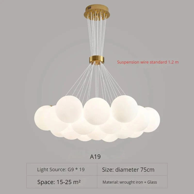 Lustre Nordique Lune Planète Design LED Décoration Maison | Marco Lucetti A19-VERRE / Lumière blanche