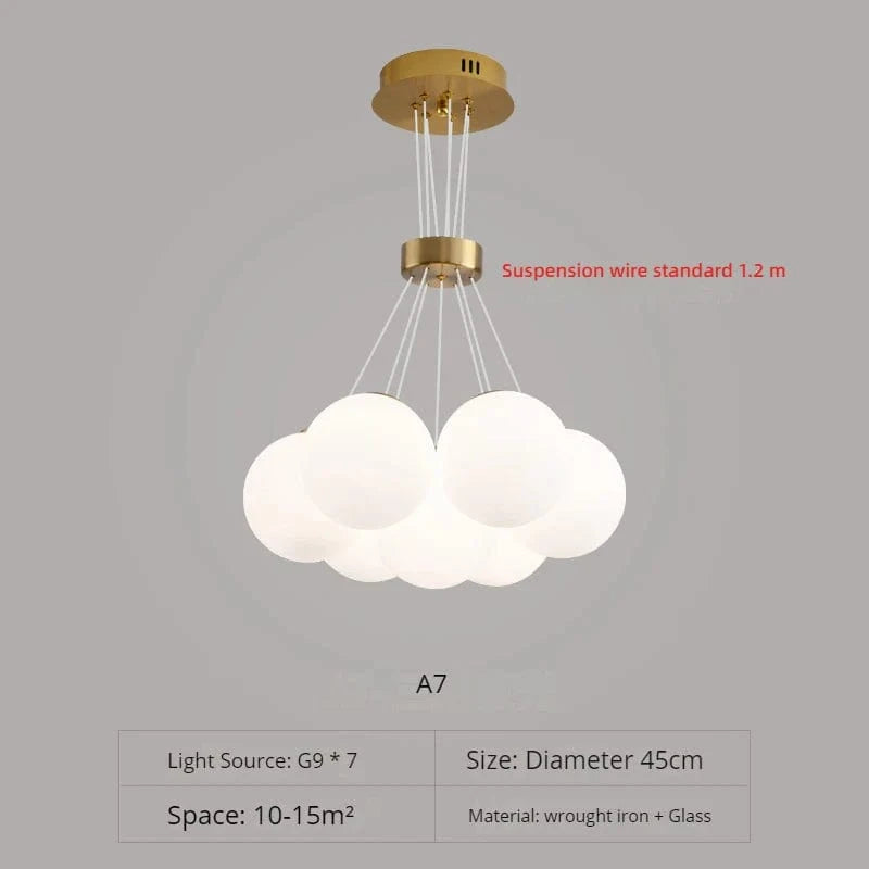 Lustre Nordique Lune Planète Design LED Décoration Maison | Marco Lucetti A7-VERRE / Changeable