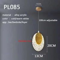 Lustre Nordique Luxe en Cristal pour Chambre Salon Chevet Foyer Hôtel Restaurant Bureau Escalier | Marco Lucetti PL085 / Blanc froid