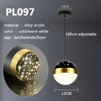 Lustre Nordique Luxe en Cristal pour Chambre Salon Chevet Foyer Hôtel Restaurant Bureau Escalier | Marco Lucetti PL097-120 / Blanc froid